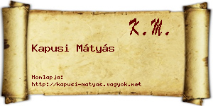 Kapusi Mátyás névjegykártya