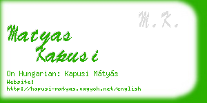 matyas kapusi business card