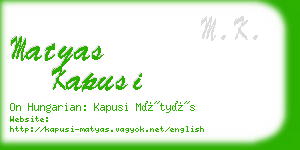 matyas kapusi business card